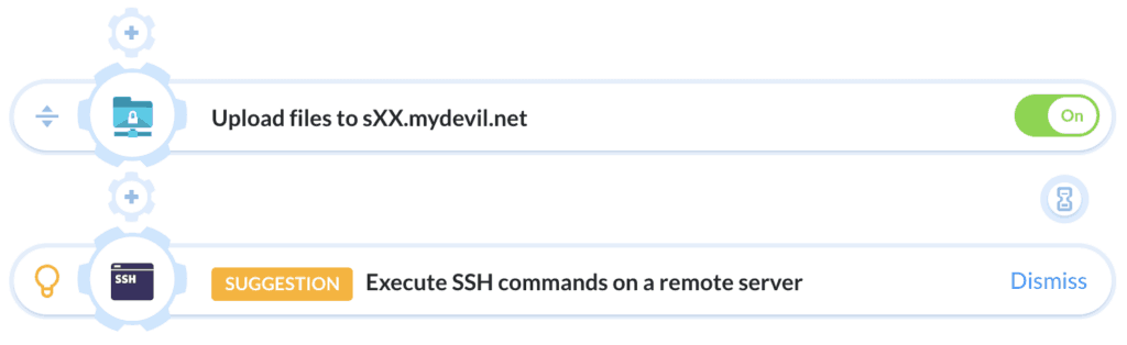 Buddy sugeruje brakujący element, czyli polecenia SSH
